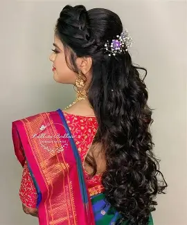 Saree with Hairstyle
