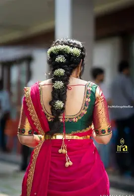 Saree with Hairstyle